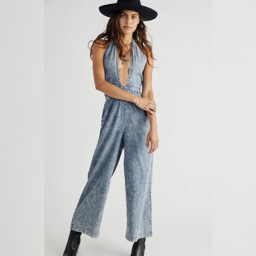 Free People We The Free C'est La Vie Convertible Jumpsuit Women's Size Large